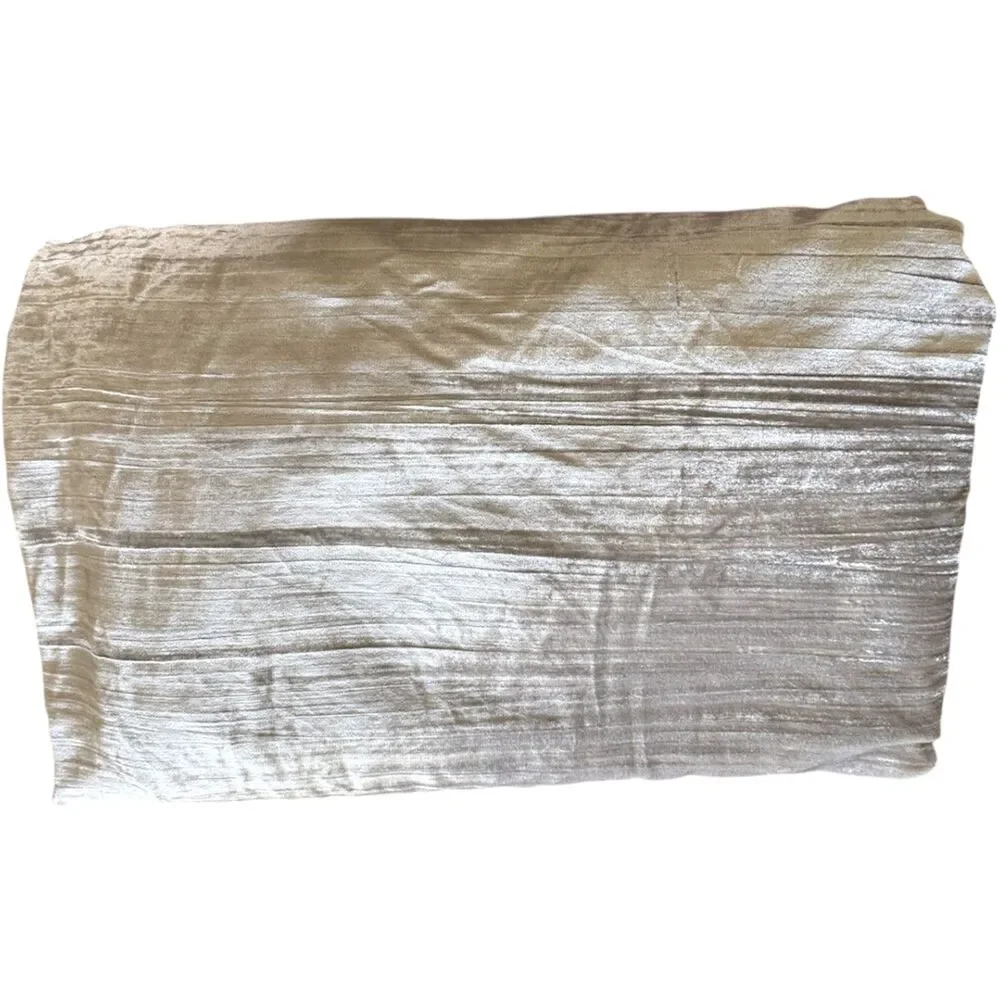 West Elm Crinkle Velvet Duvet Cover Full/Queen Pearl Gray Viscose Cotton NWOT